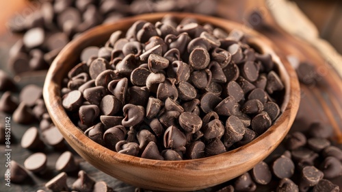 Chocolate chips or chocolate morsels photo