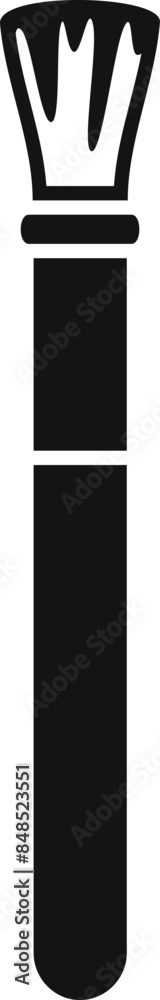 Black simple icon of a makeup brush applying blush, a symbol of beauty and cosmetics Black simple icon of a makeup brush applying blush, a symbol of beauty and cosmetics