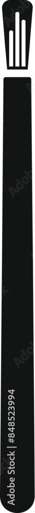 Black silhouette of a thin artist paint brush isolated on white background Black silhouette of a thin artist paint brush isolated on white background