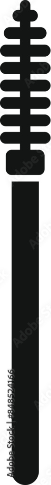 Simple black mascara brush icon representing makeup application Simple black mascara brush icon representing makeup application