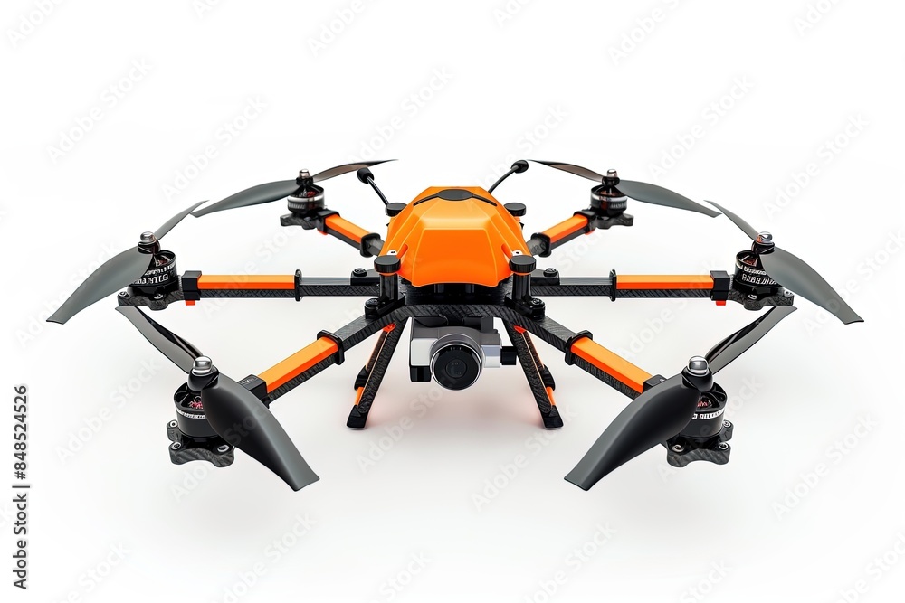 Remote-Controlled Drone Concept Isolated on White Background Remote-Controlled Drone Concept Isolated on White Background