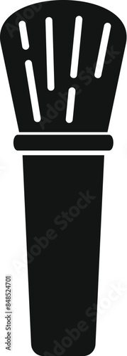 Black makeup brush icon in simple style isolated on white background
