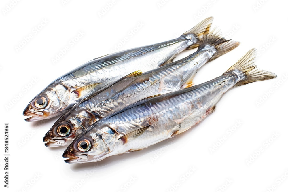 Raw Anchovy Fish Isolated on White Background Raw Anchovy Fish Isolated on White Background