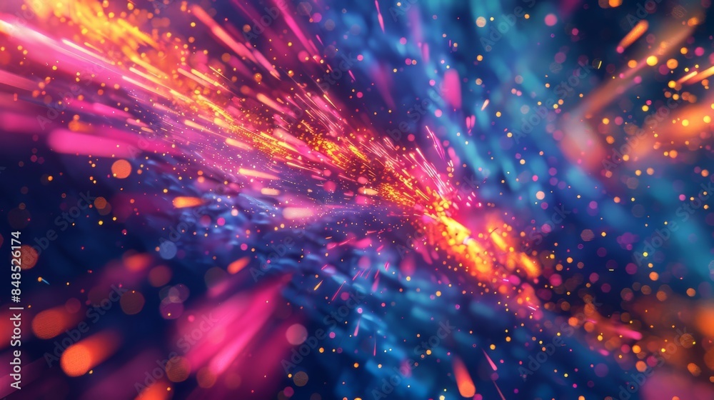 Fototapeta premium Abstract Colorful Light Streaks and Bokeh