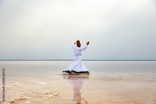 Sunset and whirling at the sea, sufi. sufi whirling (Turkish: Semazen) is a form of Sama or physically active meditation which originated among Sufis.