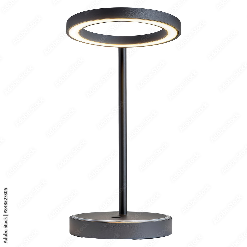 Modern Black Table Lamp with Circular LED Light Modern Black Table Lamp with Circular LED Light