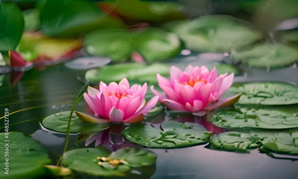 Water lilies on a pond 4K Video Water lilies on a pond 4K Video