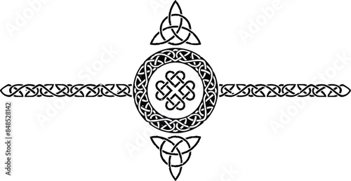 Celtic Pattern Circle Header with Triquetra and Heart Logo