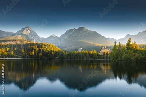Obraz na płótnie Szczyrbskie Jezioro, Strbske Pleso, High Tatras, Slovakia w salonie