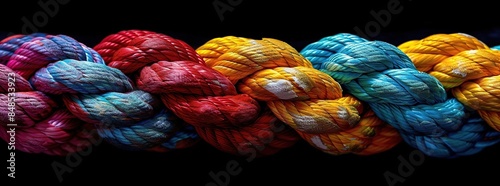 Close Up of Colorful Intertwined Rope