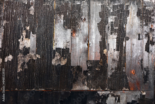 Принти на полотні Burned wooden texture background. Burnt wooden surface