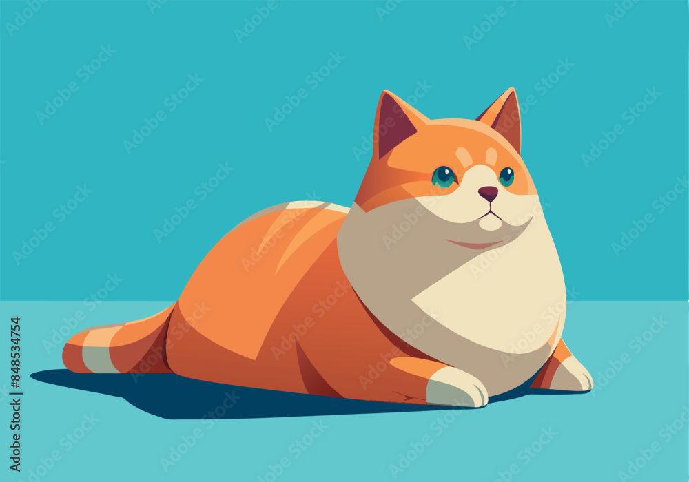 Illustration of a cute orange cat with a relaxed pose Illustration of a cute orange cat with a relaxed pose