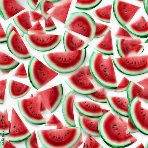 Slices of Watermelon on a White Background