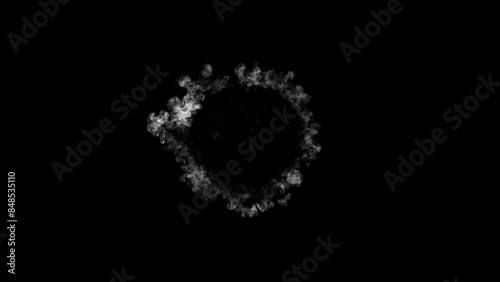Fast spiraling circular flame and smoke blast shockwave - 60fps 4K Pro Res with mask pass