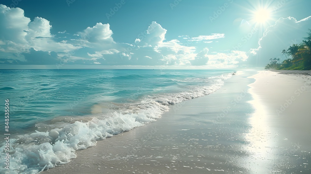 Dream Vacation Seascape. Solitude wallpaper with Heavenly Sunshine Beach Dream Vacation Seascape. Solitude wallpaper with Heavenly Sunshine Beach