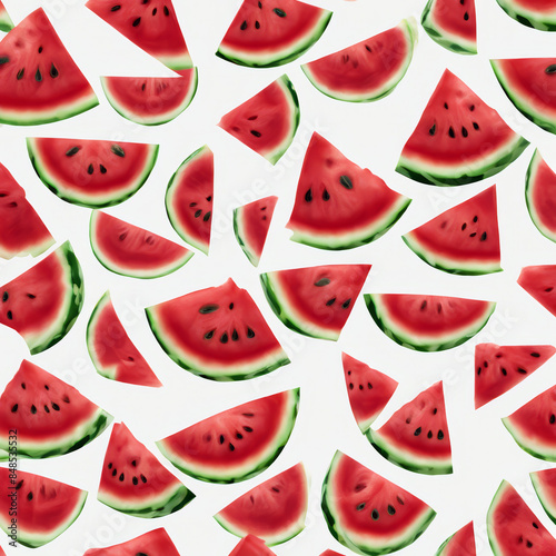 Slices of Watermelon on a White Background