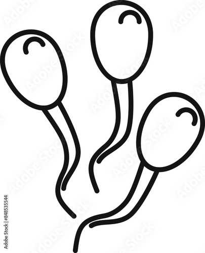 Three sperm cells racing to fertilize the egg cell, reproduction process