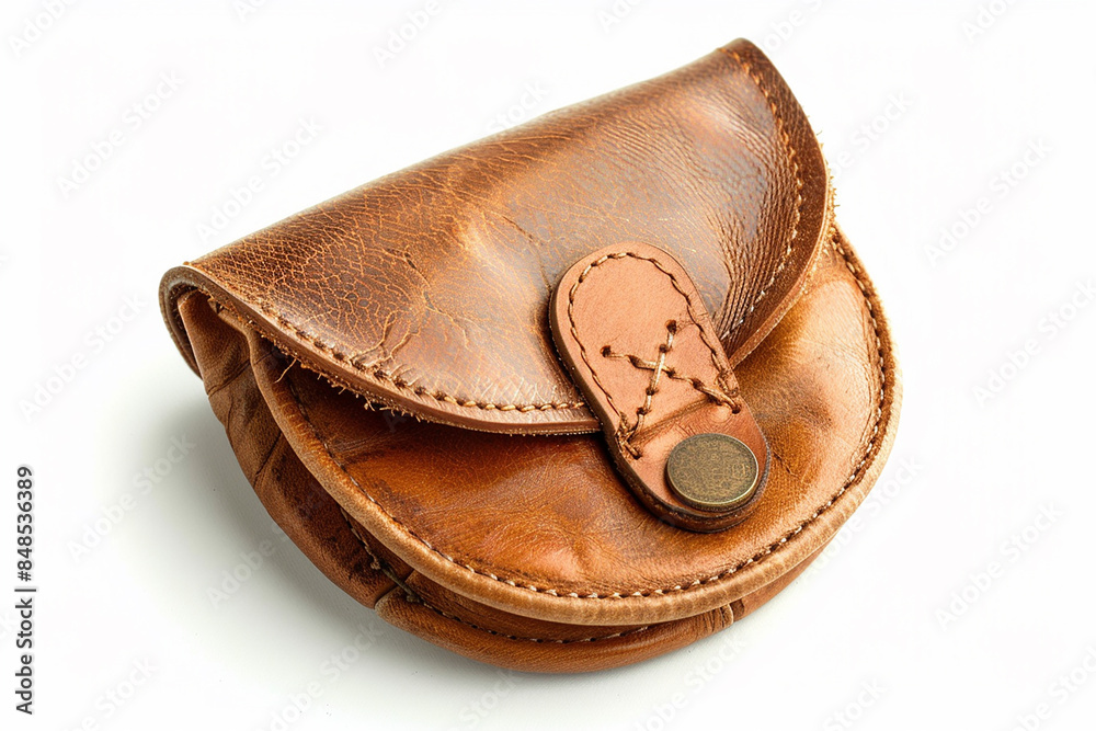 Leather Wallet with Cash and Credit Cards Isolated on White Background Leather Wallet with Cash and Credit Cards Isolated on White Background