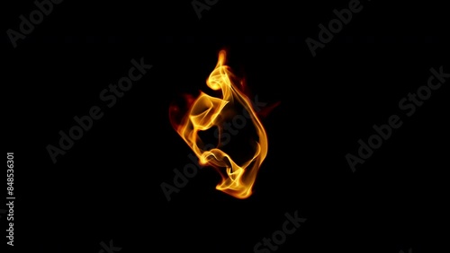 Small fire - extreme closeup - fire and flames slow motion macro shot - 4K Pro Res with mask pass