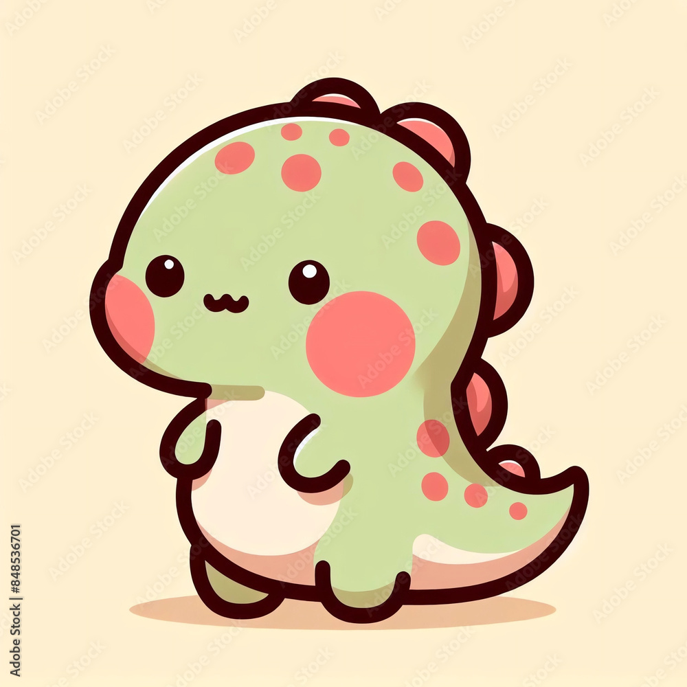 Cute little green dinosaur character cartoon style Cute little green dinosaur character cartoon style