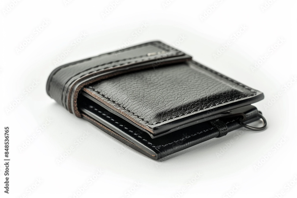 Leather Wallet with Cash and Credit Cards Isolated on White Background Leather Wallet with Cash and Credit Cards Isolated on White Background