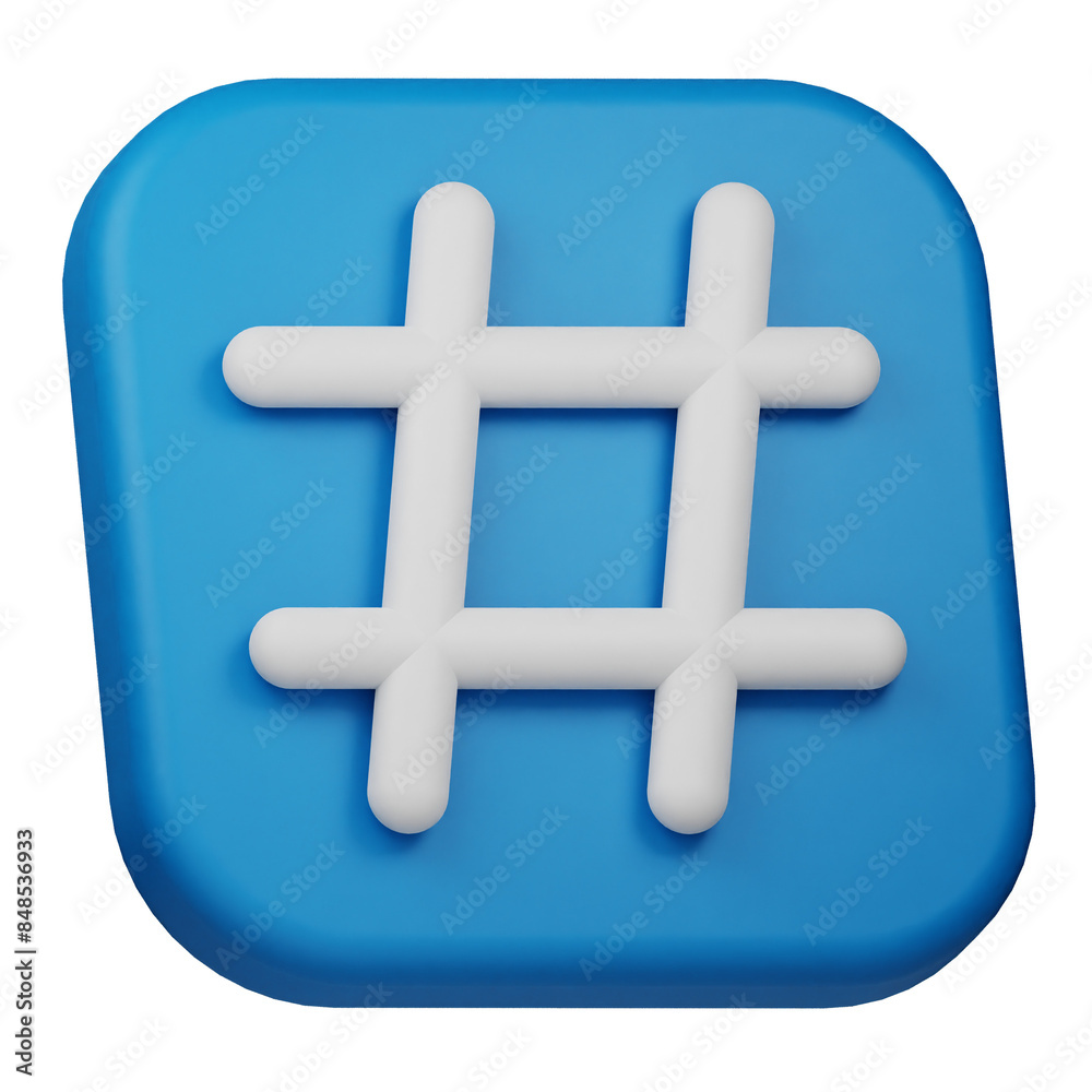 Obraz premium hastag 3d icon isolated on the transparent background