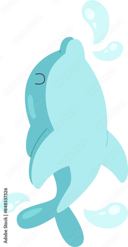 Naklejka premium Dolphin Splashing Water