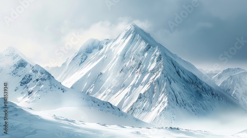 Wallpaper Mural Snowy mountain with a steep incline in a vast snowy setting forming a picturesque view Torontodigital.ca