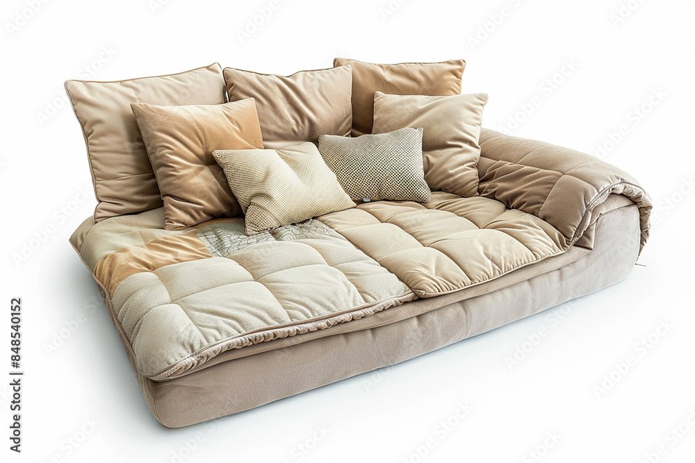 Isolated front view of a sofa in a living room Isolated front view of a sofa in a living room