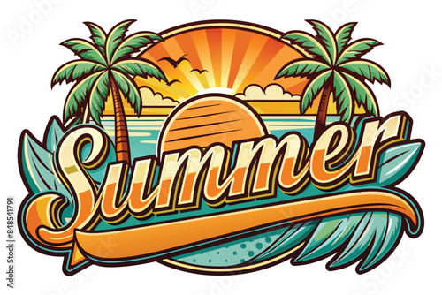 Wallpaper Mural  summer retro vintage logo Torontodigital.ca