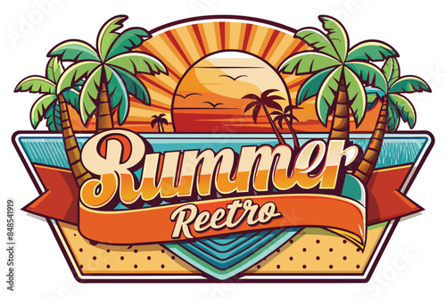  summer retro vintage logo