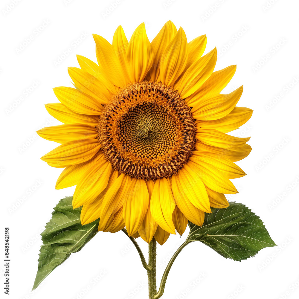 Fototapeta premium Sunflower, Isolated On Transparent Background, Bright Colors