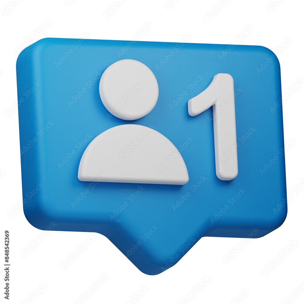 new follower 3d icon isolated on the transparent background new follower 3d icon isolated on the transparent background