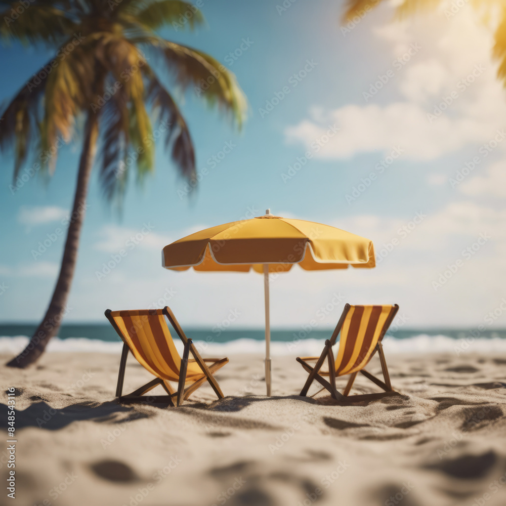 Beach Umbrella With Beach Chairs on Beach Beach Umbrella With Beach Chairs on Beach