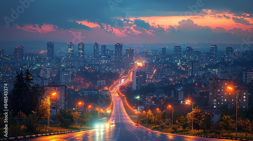 Ankara, Turkey city skyline created with Generative AI technology © Robert Herhold