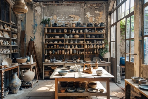 Modern Pottery Workshop Interior 