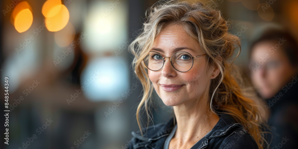 Fototapeta premium Confident Professional Woman with Glasses