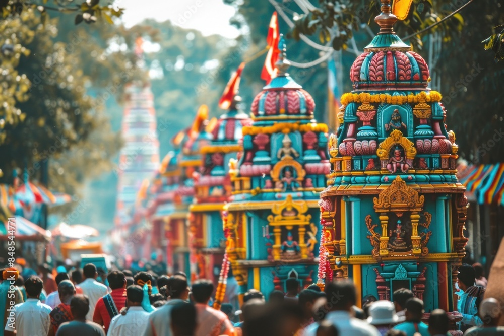 Obraz premium Festive Vibes, experience the joy of Ratha Yatra, a vibrant celebration steeped in tradition and spiritual significance, spreading happiness and unity.