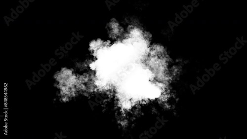 White powder smoke blast splash - 4K Pro Res, 60fps with mask pass