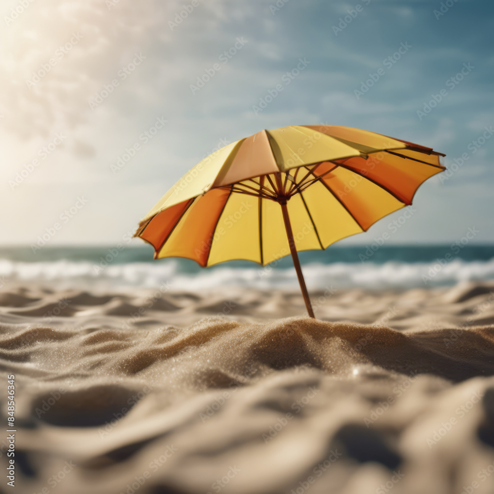 Beach Umbrella on the Beach in Summer Beach Umbrella on the Beach in Summer