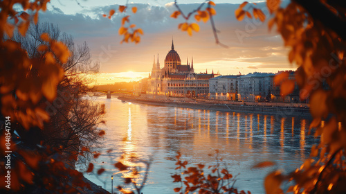 Budapest, Hungary city skyline created with Generative AI technology