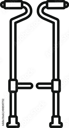 Simple icon of a circus artist walking on spring loaded stilts performing a show