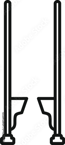 Circus performer walking on stilts icon thin line vector illustration