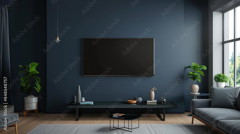 Modern Living Room with a Flat Screen TV Modern Living Room with a Flat Screen TV