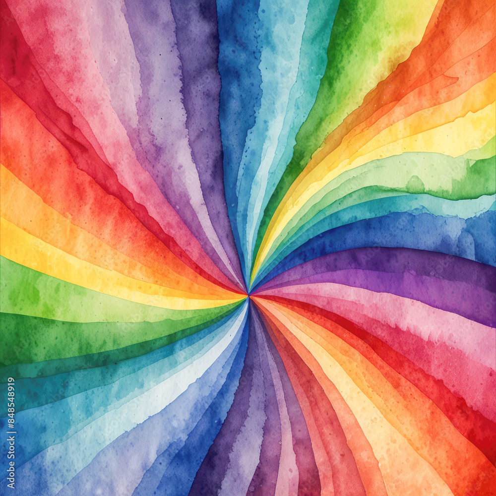 Fototapeta premium Watercolor abstract rainbow background. Wavy colorful texture.
