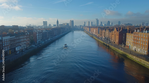 Wallpaper Mural Dublin, Ireland city skyline created with Generative AI technology Torontodigital.ca