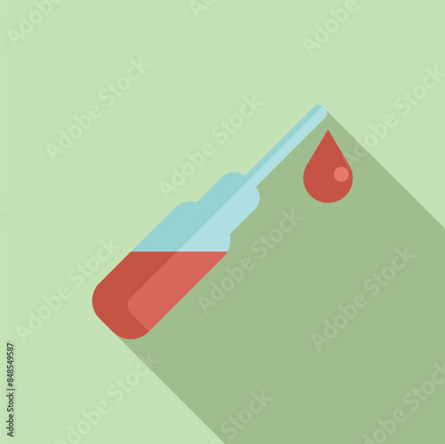 Medical pipette is dripping a blood sample for analysis in a laboratory setting