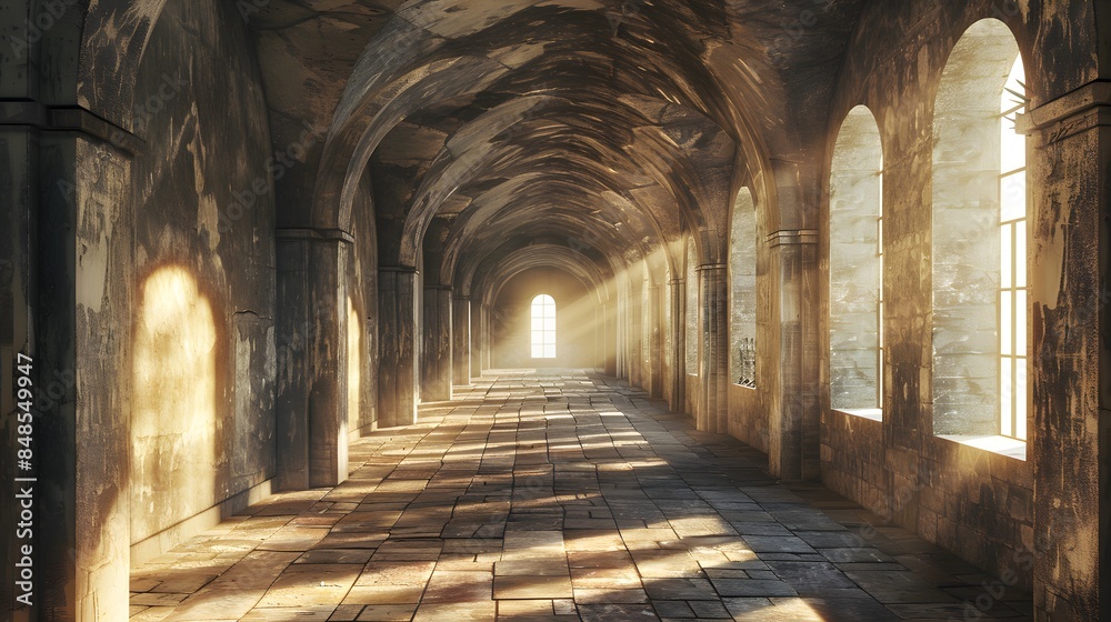 Obraz premium Mediaeval Building Interior. European Travel Concept Background