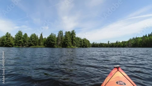 View from canoe on a lake in Algonquin Park