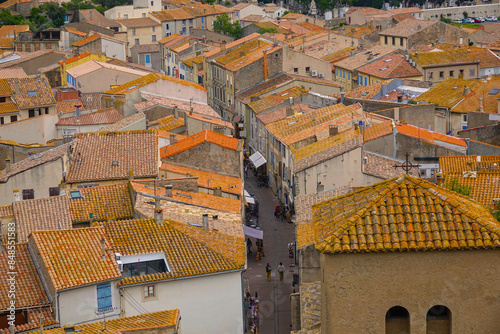 Fototapeta Naklejka Na Ścianę i Meble -  top view of the streets of a small European town